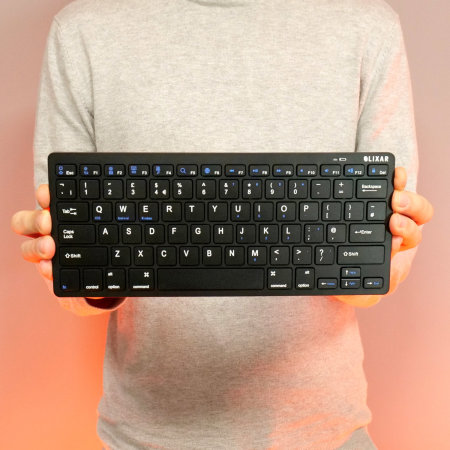 Olixar Ultra Slim and Compact Black QWERTY Wireless Keyboard - For