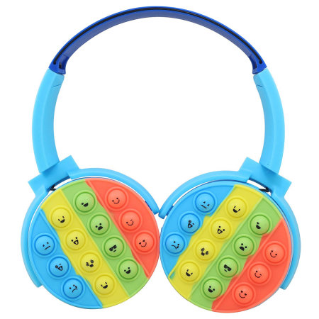 Vybe Blue Fidget Popper Wireless On-Ear Headphones For Kids
