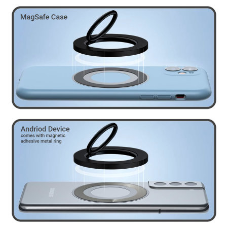 Olixar Black Metal MagSafe Phone Ring Stand & Grip