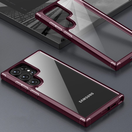 Olixar Novashield Burgundy Bumper Case - For Samsung Galaxy S24 Ultra