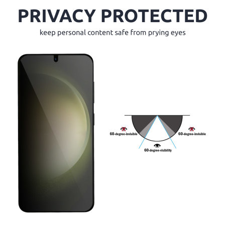 Olixar Privacy Tempered Glass Screen Protector with Installation Tray - For Samsung Galaxy S24