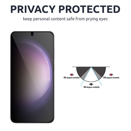 Olixar Privacy Tempered Glass Screen Protector with Installation Tray - For Samsung Galaxy S24 Plus