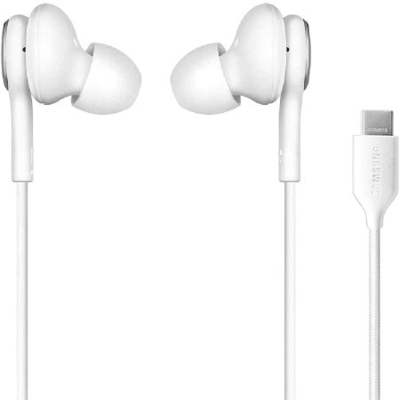Official Samsung White AKG Tuned USB-C Wired Earphones with Microphone - For Samsung Galaxy S23 FE