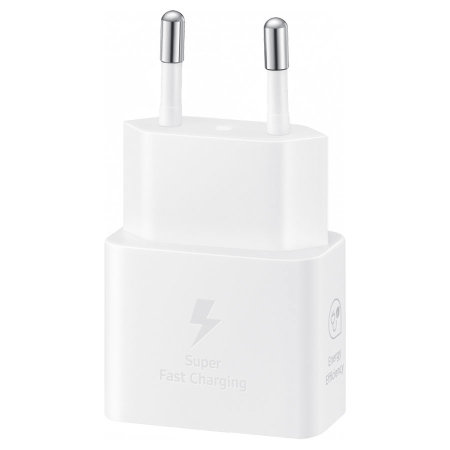 Official Samsung 25W White USB-C EU Super Fast Mains Charger With 1m USB-C Cable - For Samsung Galaxy S23 FE