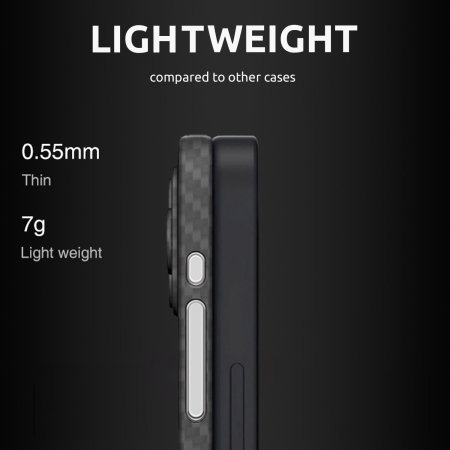 Olixar Black SlimAir Carbon Fibre Case - For iPhone 15
