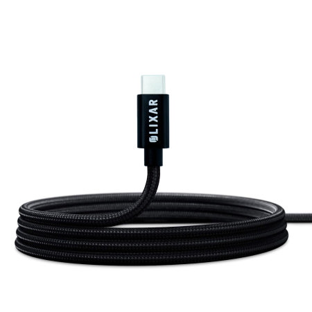 Olixar 1.5m Black Tough Braided USB-C to USB-C Charging Cable For Kids