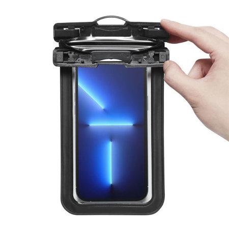 Spigen Two Pack Universal Waterproof Phone Pouches with Lanyard - Black