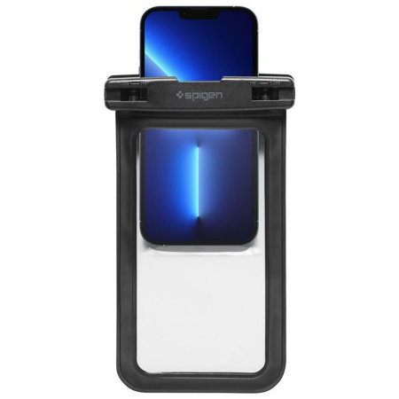 Spigen Two Pack Universal Waterproof Phone Pouches with Lanyard - Black