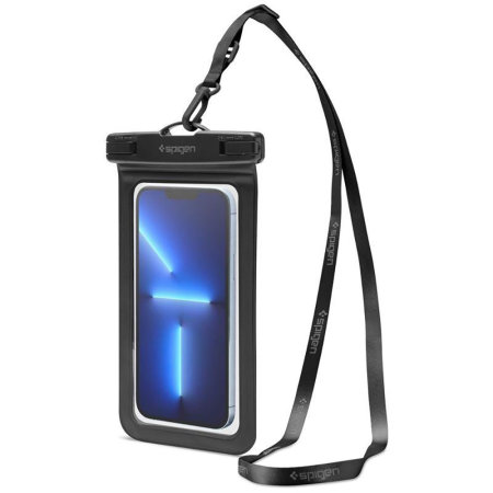 Spigen Two Pack Universal Waterproof Phone Pouches with Lanyard - Black