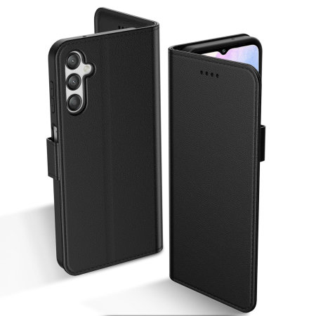 Olixar Black Eco-Leather Wallet Stand Case - For Samsung Galaxy A35 5G