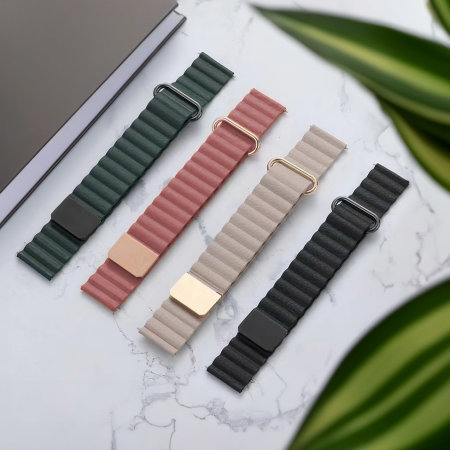 Olixar Beige Genuine Leather Magnetic Band - For Google Pixel Watch 2