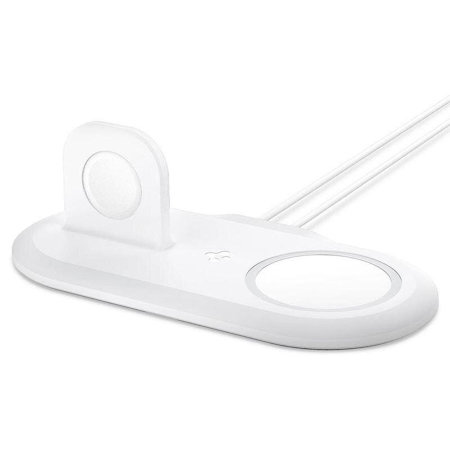 Spigen MagFit Duo Apple MagSafe & Apple Watch Charger Stand - White