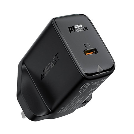 Acefast 30W USB-C PD GaN Mains Charger - Black