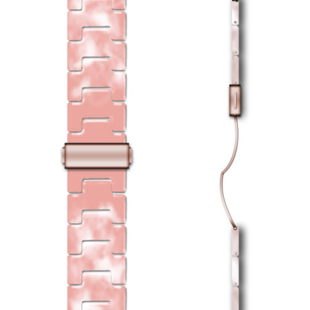 LoveCases Pink Resin Links Band - For Google Pixel Watch 2