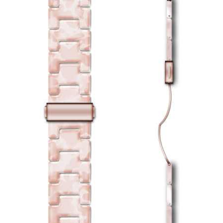 LoveCases Light Pink Tortoise Shell Resin Links Band - For Samsung Galaxy Watch 5