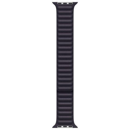 Official Apple Black Leather Link Band M/L - For Apple Watch