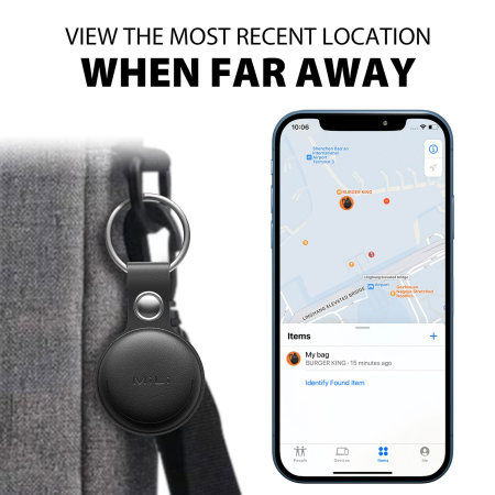 MiLi MiTag iOS GPS Tracker & Black Leather Keyring Case - 3 pack