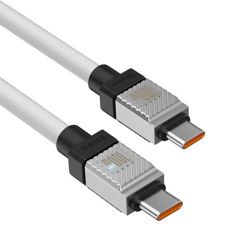 Baseus CoolPlay Double-Wrapped 100W USB-C to USB-C Fast Charge & Sync White Cable - 2m