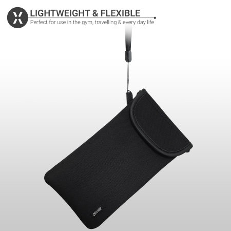 Olixar Black Shock and Impact Resistant Neoprene Pouch with Card Slot - For Samsung Galaxy A15