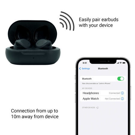 Olixar Black True Wireless Earbuds with Charging Case - For Samsung Galaxy A15