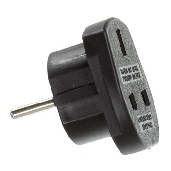 Portable UK to Euro Mains Adapter Travel Plug - Black