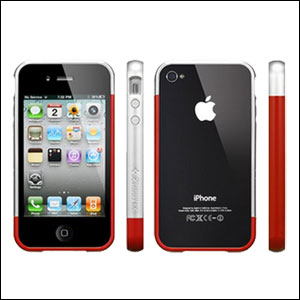 SGP iPhone 4 / 4S Case Linear EX Meteor Series - Red/Silver
