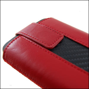 HTC One X Leather Carbon Fibre Pull Case - Red