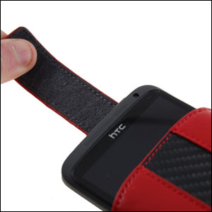 HTC One X Leather Carbon Fibre Pull Case - Red