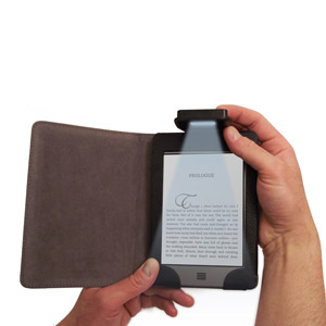 Housse Kindle Touch Built-in Light – Noire et grise - vue de face