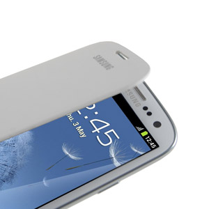 Genuine Samsung Galaxy S3 Flip Cover - Marble White - EFC-1G6FWECSTD