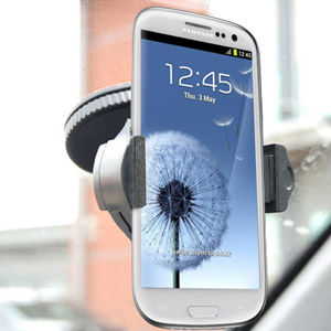 Pack accessoires Samsung Galaxy S3 Ultimate - Blanc - support voiture vue de face