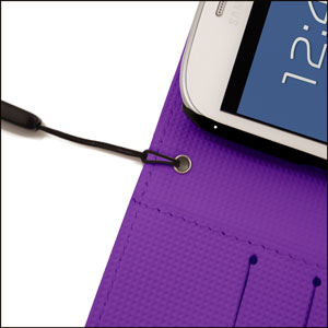 Funda cuero tipo cartera para Samsung Galaxy S3 - Morada
