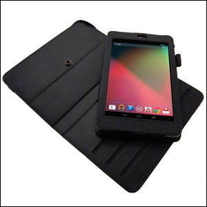 Leather Style Rotating Case for Google Nexus 7 - Black