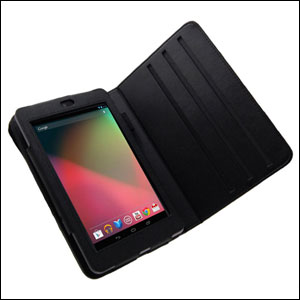 Leather Style Rotating Case for Google Nexus 7 - Black
