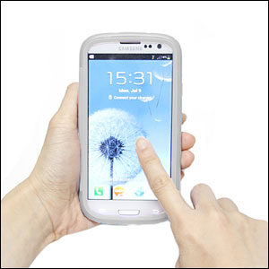 Samsung Galaxy S3 Plastic Case with Screen Cover - White