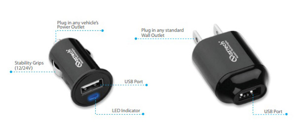 Naztech N100 1000mAh Compact Vehicle & Travel USB Charging Kit (US)