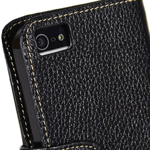 Melkco Premium Leather Wallet Case for iPhone 5 - Black