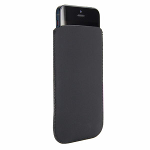 SD Suede Style Pouch Case for iPhone 5 - Black