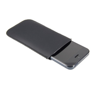 SD Suede Style Pouch Case for iPhone 5 - Black
