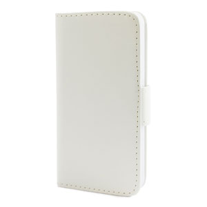 Adarga Leather Style Wallet Case for iPhone 5S / 5 - White