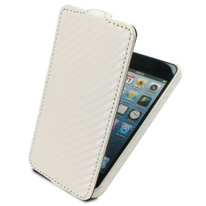 Slimline iPhone 5 Leather Style Flip Case - White
