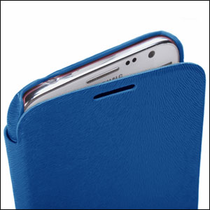 Rock Ultra Thin Leather Flip Case For Samsung Galaxy Note 2 - Blue