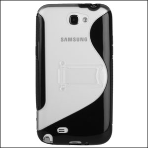 Coque Samsung Galaxy Note 2 FlexiShield Wave avec béquille – Transparente / Noire