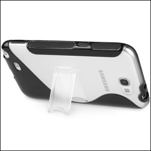 Coque Samsung Galaxy Note 2 FlexiShield Wave avec béquille – Transparente / Noire1