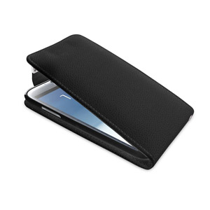 Custodia flip in ecopelle per Samsung Galaxy Note 2 - Nero