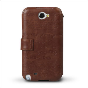 Housse Samsung Galaxy Note 2 Zenus Minimal Diary Series - Marron1