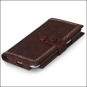 Zenus Italian Carved Diary Case for Samsung Galaxy Note - Brown