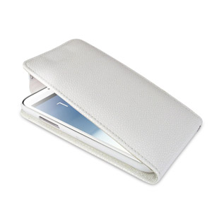 Leather Style Flip Case for Samsung Galaxy Note 2 - White