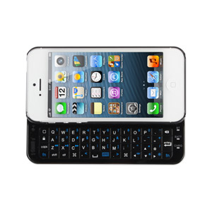 Ultra-Thin Wireless Sliding Keyboard Case for iPhone 5 - White