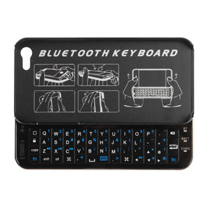 Ultra-Thin Wireless Sliding Keyboard Case for iPhone 5 - Black
